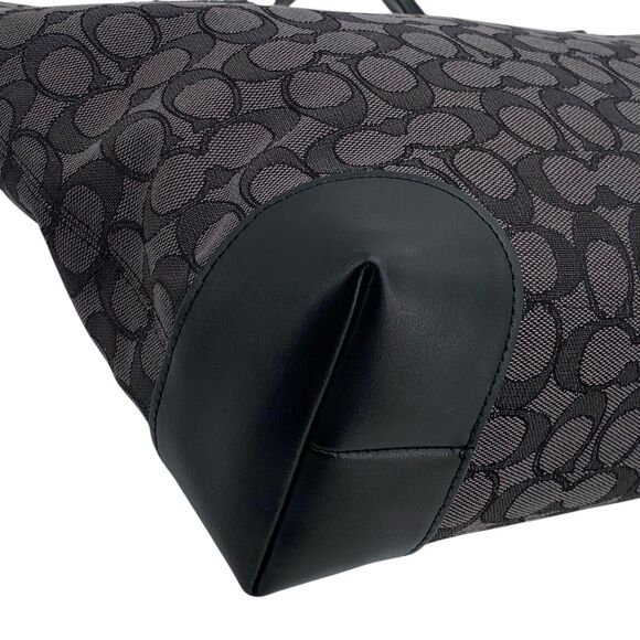 Coach Zip Top Tote in Signature Jacquard Black Smoke F29958 - Picture 15 of 16